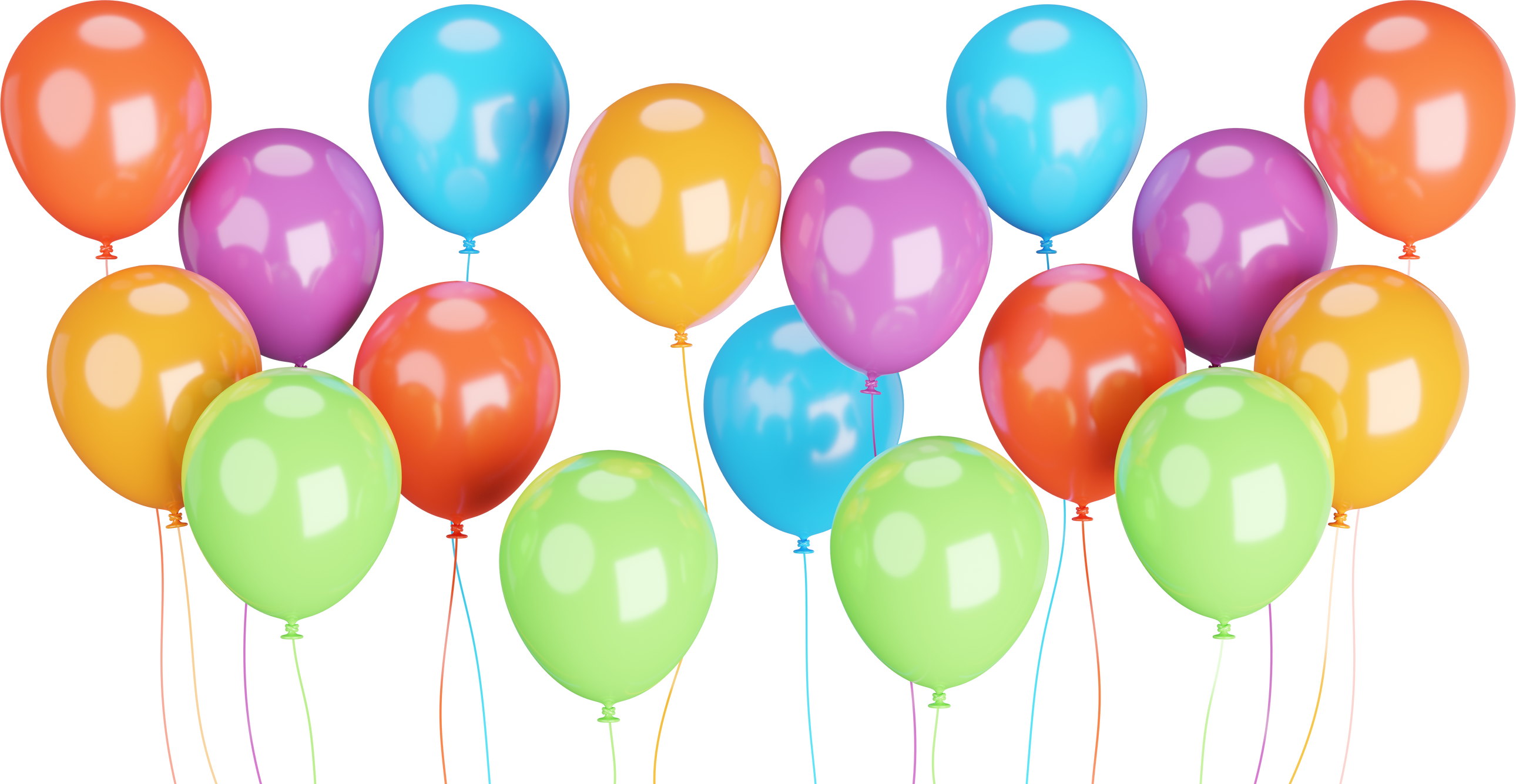 colorful ballons isolated.